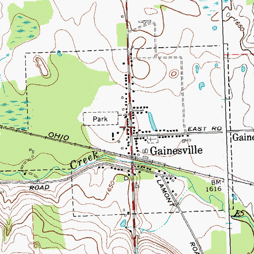 Topographic Map of Village of Gainesville, NY