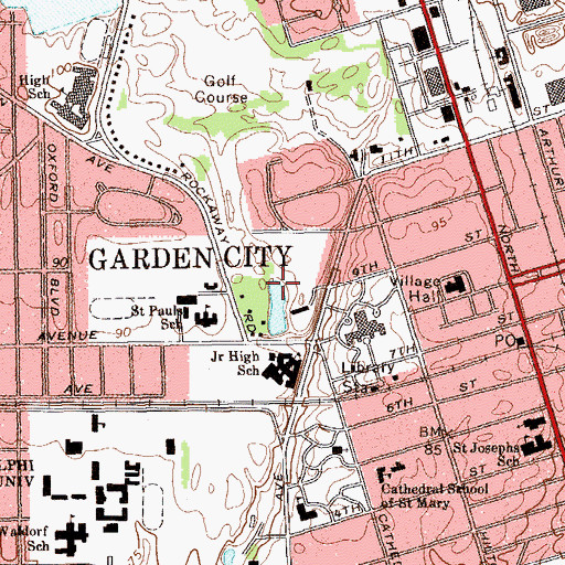Topographic Map of Village of Garden City, NY