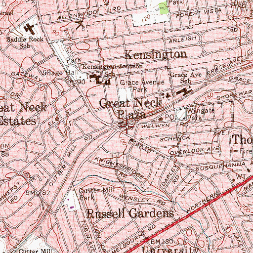 Topographic Map of Village of Great Neck Plaza, NY