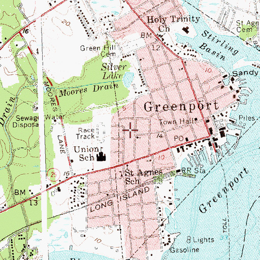 Topographic Map of Village of Greenport, NY