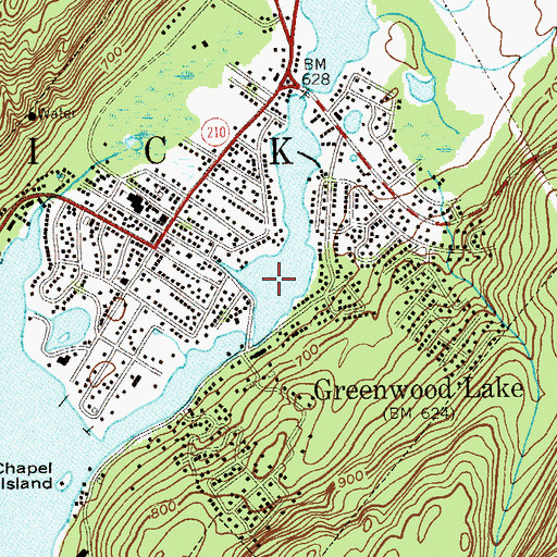 Topographic Map of Village of Greenwood Lake, NY