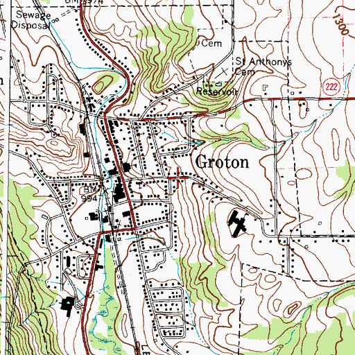 Topographic Map of Village of Groton, NY