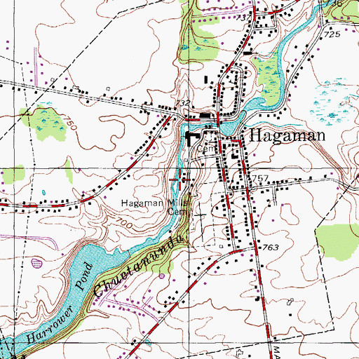 Topographic Map of Village of Hagaman, NY