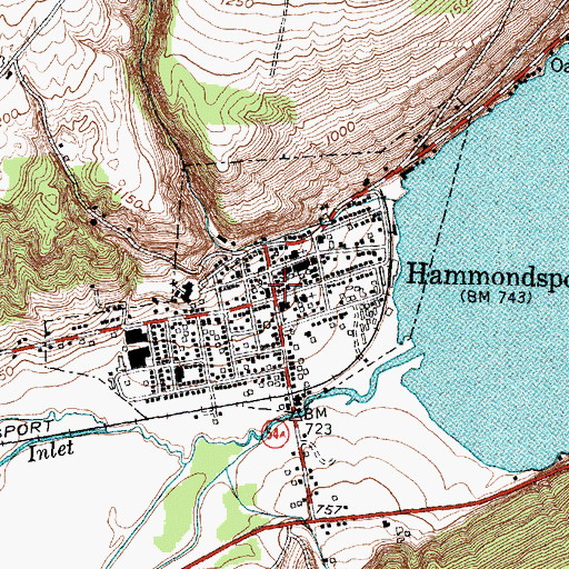 Topographic Map of Village of Hammondsport, NY