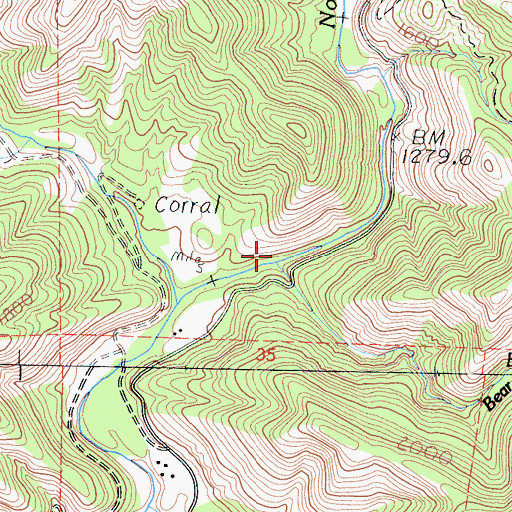 Topographic Map of Bear Creek, CA