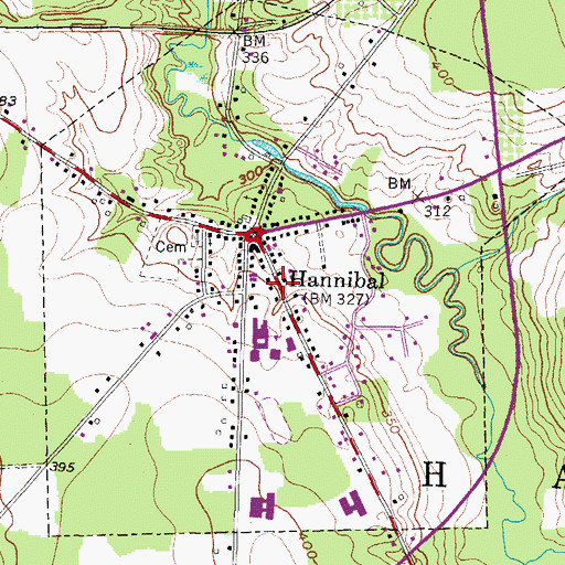 Topographic Map of Village of Hannibal, NY