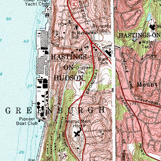 Topographic Map of Village of Hastings-on-Hudson, NY