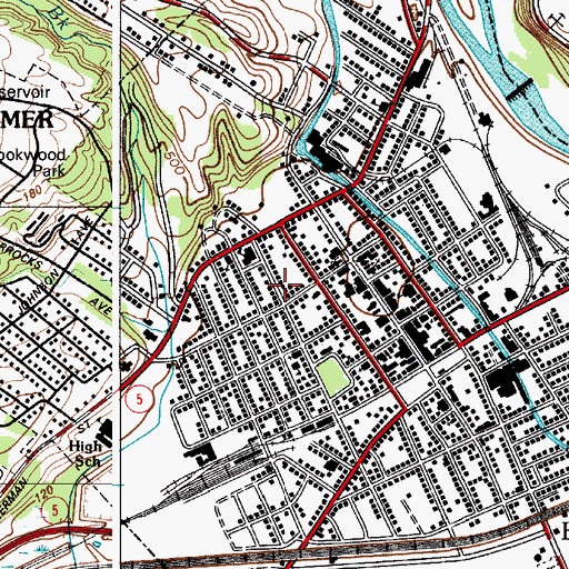 Topographic Map of Village of Herkimer, NY