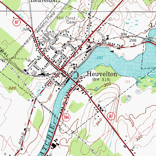 Topographic Map of Village of Heuvelton, NY