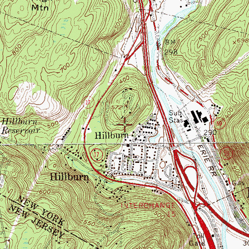 Topographic Map of Village of Hillburn, NY