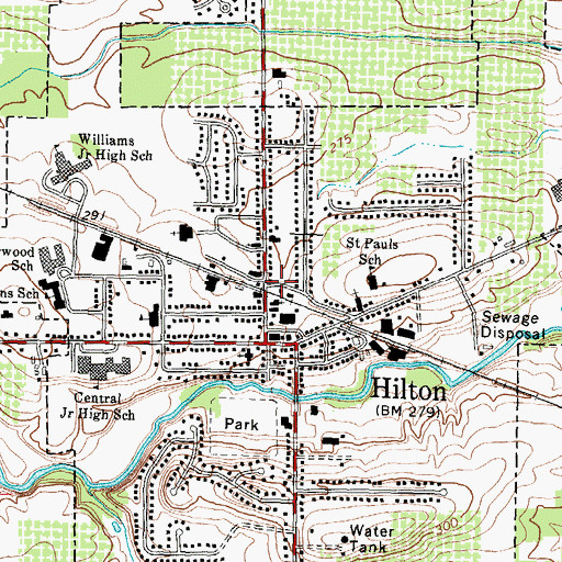 Topographic Map of Village of Hilton, NY