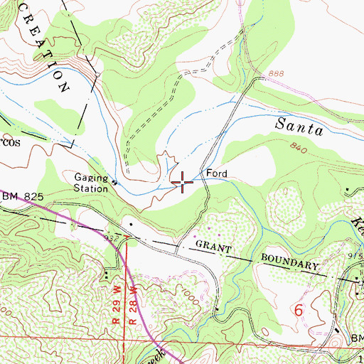 Topographic Map of Bear Creek, CA