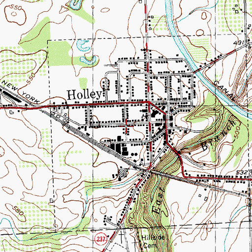 Topographic Map of Village of Holley, NY