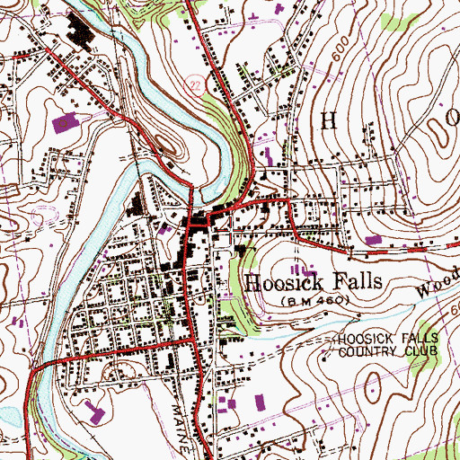 Topographic Map of Village of Hoosick Falls, NY