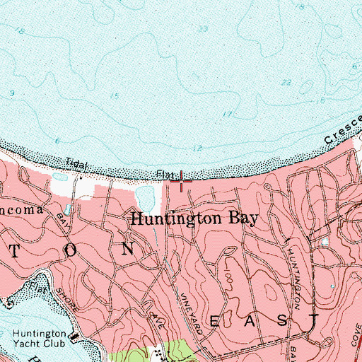 Topographic Map of Village of Huntington Bay, NY