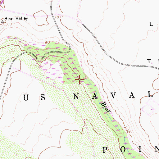 Topographic Map of Bear Creek, CA