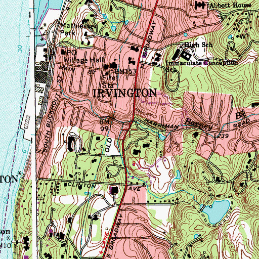 Topographic Map of Village of Irvington, NY