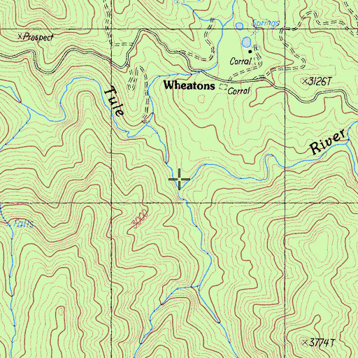 Topographic Map of Bear Creek, CA