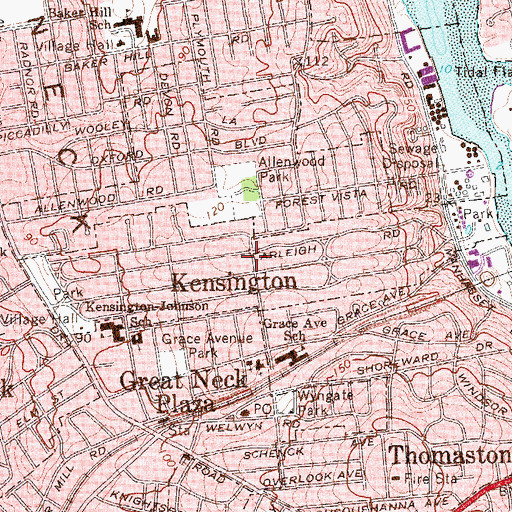 Topographic Map of Village of Kensington, NY