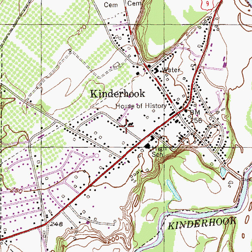 Topographic Map of Village of Kinderhook, NY