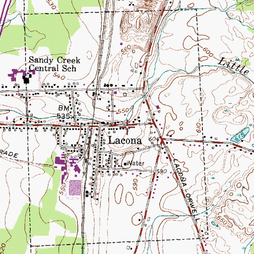 Topographic Map of Village of Lacona, NY