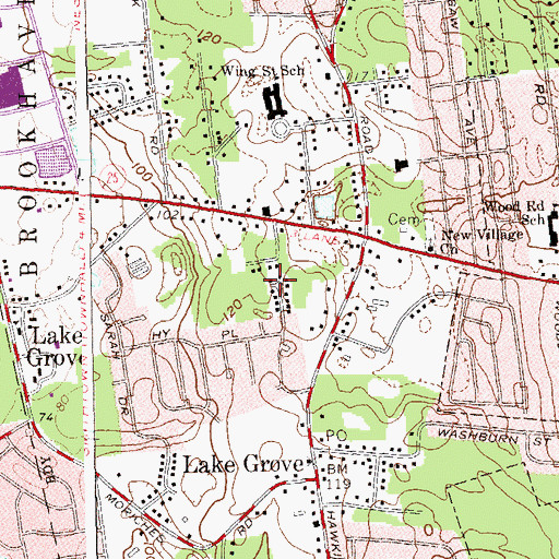 Topographic Map of Village of Lake Grove, NY