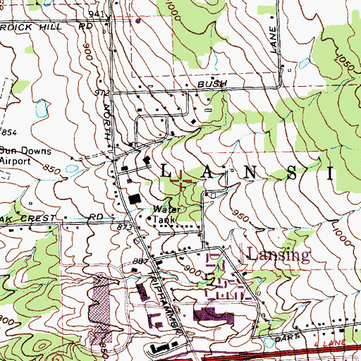 Topographic Map of Village of Lansing, NY