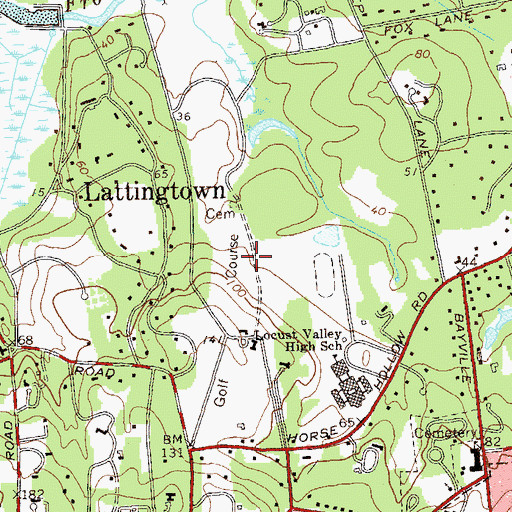 Topographic Map of Village of Lattingtown, NY