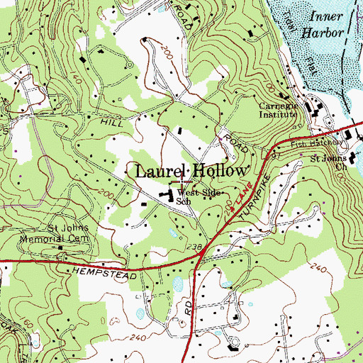 Topographic Map of Village of Laurel Hollow, NY