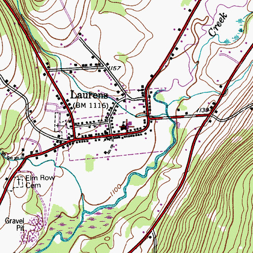 Topographic Map of Village of Laurens, NY