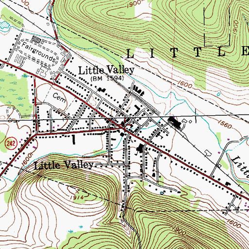 Topographic Map of Village of Little Valley, NY