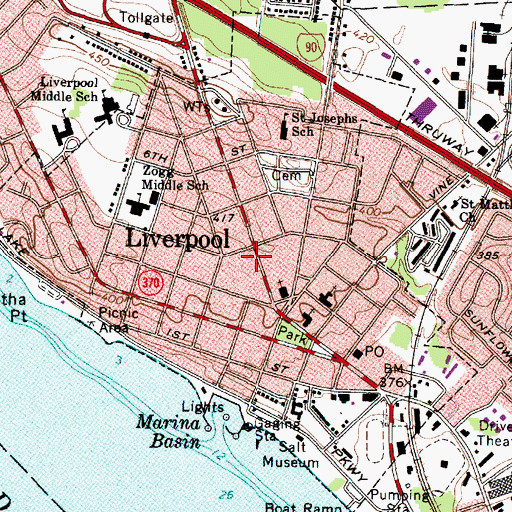 Topographic Map of Village of Liverpool, NY