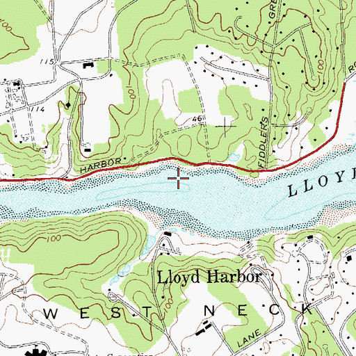 Topographic Map of Village of Lloyd Harbor, NY