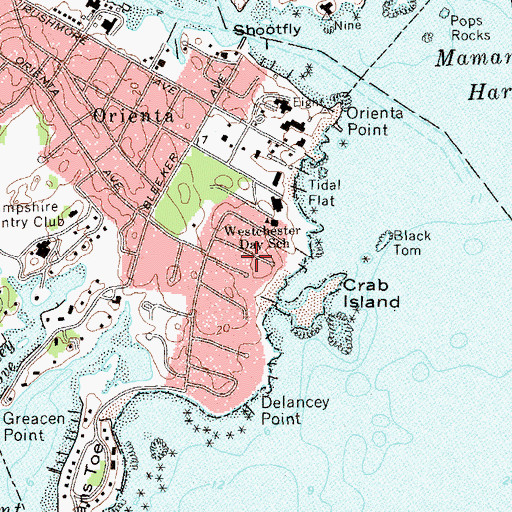 Topographic Map of Village of Mamaroneck, NY