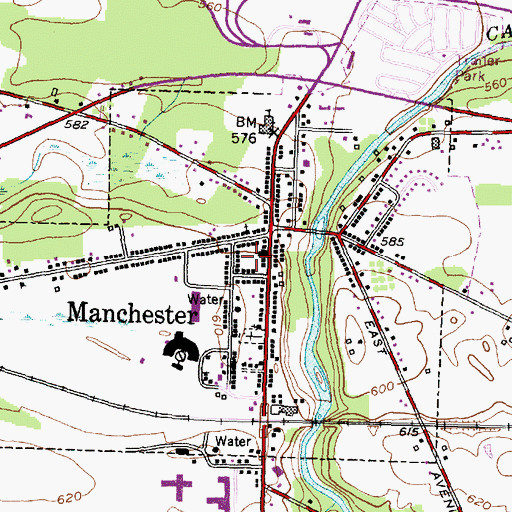Topographic Map of Village of Manchester, NY