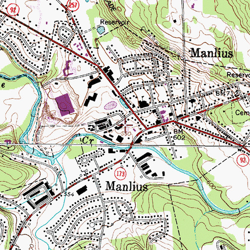 Topographic Map of Village of Manlius, NY