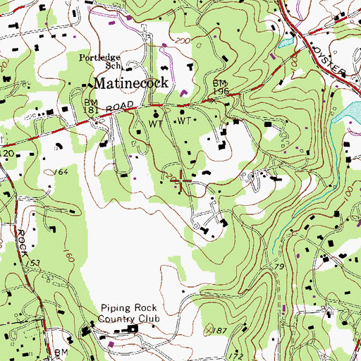 Topographic Map of Village of Matinecock, NY