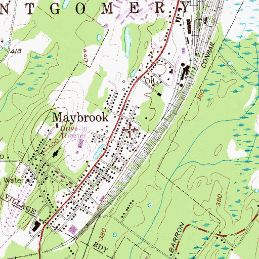 Topographic Map of Village of Maybrook, NY
