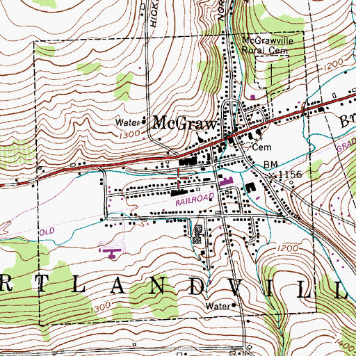 Topographic Map of Village of McGraw, NY