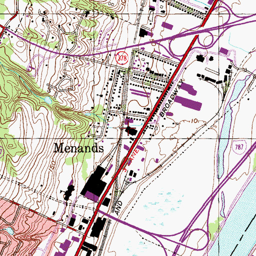 Topographic Map of Village of Menands, NY