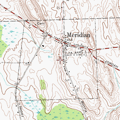 Topographic Map of Village of Meridian, NY