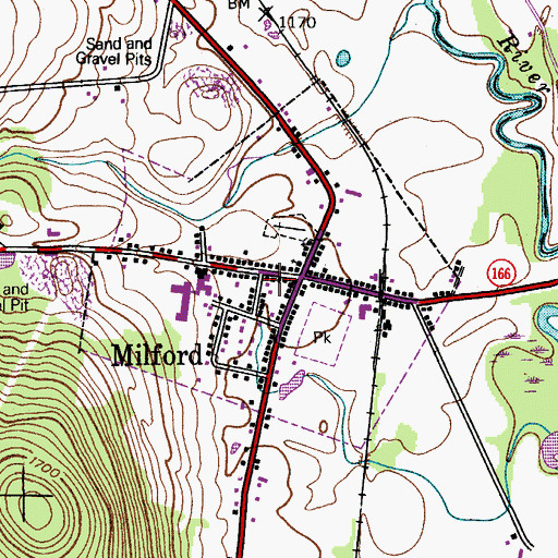Topographic Map of Village of Milford, NY
