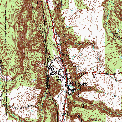 Topographic Map of Village of Millport, NY