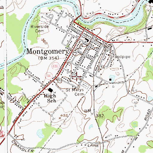 Topographic Map of Village of Montgomery, NY