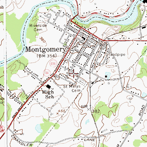 Topographic Map of Village of Montgomery, NY