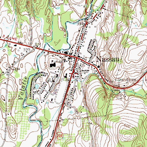 Topographic Map of Village of Nassau, NY