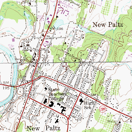 Topographic Map of Village of New Paltz, NY