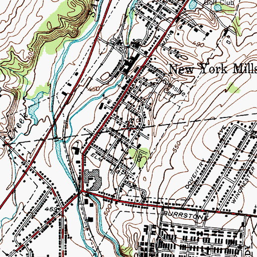 Topographic Map of Village of New York Mills, NY