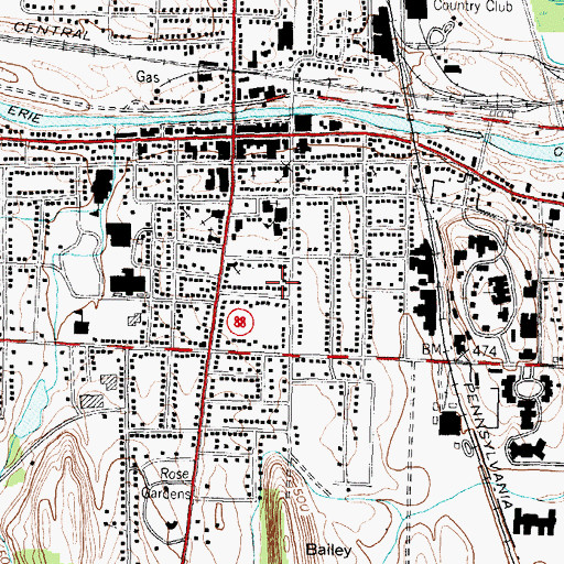 Topographic Map of Village of Newark, NY