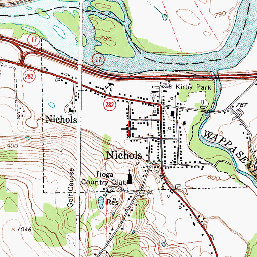 Topographic Map of Village of Nichols, NY
